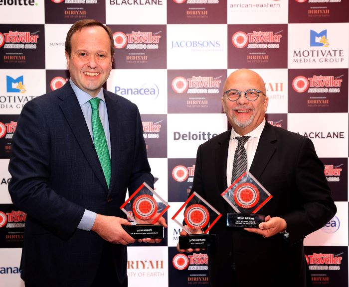 Qatar Airways récompensée au Business Traveller Middle East Awards 2024 à l'ATM de Dubaï